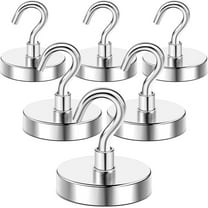 DIYMAG 6 Packs Magnetic Hooks,150 lb Heavy Duty Neodymium Magnets with Hooks for Refrigerator, Strong Cruise Hooks for Hanging, Magnetic Hanger for Grill
