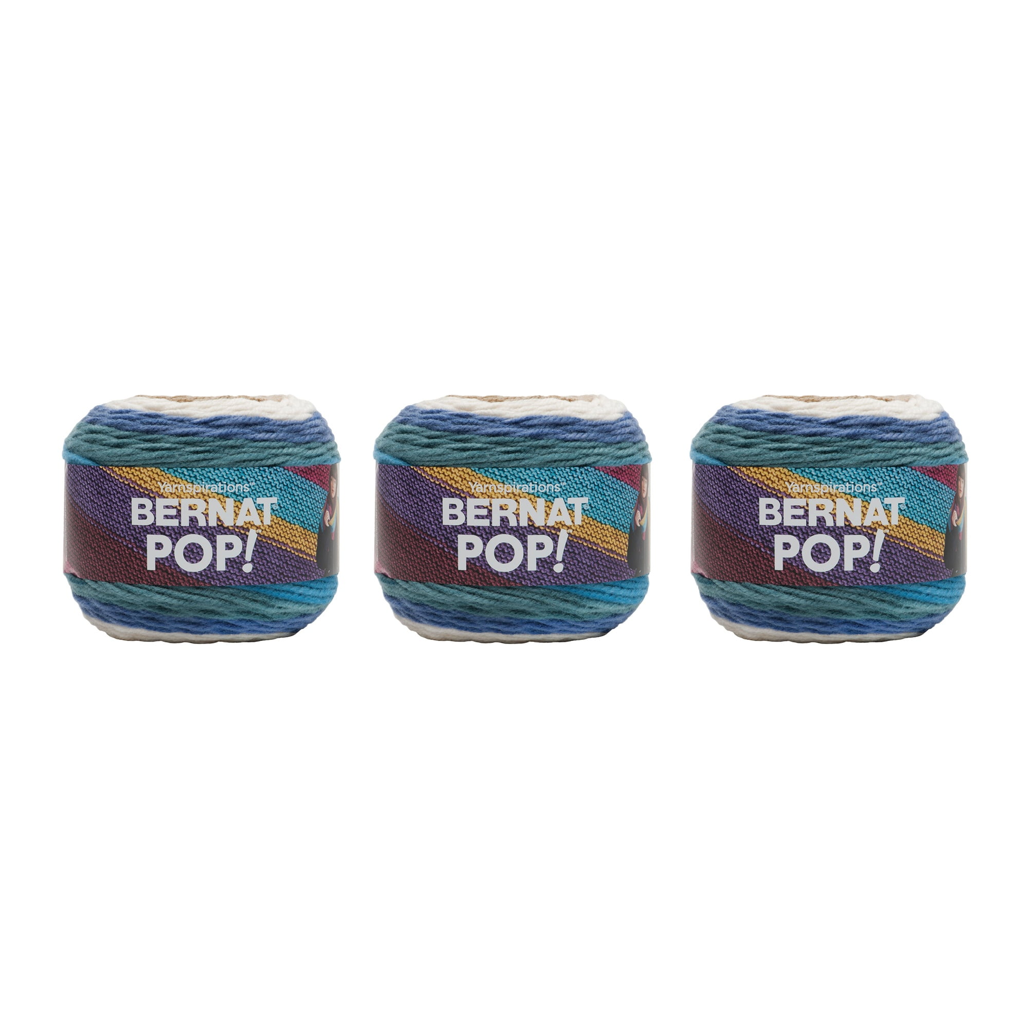 Bernat Pop Birch Bark Blue Yarn - 3 Pack of 141g/5oz - Acrylic - 4 Medium (Worsted) - 280 Yards - Knitting/Crochet
