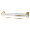 thumbnail image 4 of Estante de almacenamiento para ducha Estante de montaje en pared para carrito de ducha de 50 cm con colgador de toallas Base acrílica Barra de aluminio Organizador de ducha de ANGGREK Otros, 4 of 7