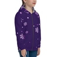 thumbnail image 5 of Kdxio Crystal Purple Snowflake Pattern Kids Boys Girls Zip Up Hoodie 3D Printed Hooded Sweatshirt Hoody Coat with Pocket 7-12 Y-Medium, 5 of 6