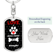 thumbnail image 2 of Sloughi Stainless Steel or 18k Gold Premium Swivel Dog Tag Keychain, 2 of 8