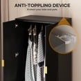 thumbnail image 5 of BOMETAO Wood Armoire Wardrobe Closet with 2 Drawers, 70" H x 20" D Freestanding Clothing Storage Cabinet with 2 Doors and Hanging Rod for Bedroom, Black, 5 of 7