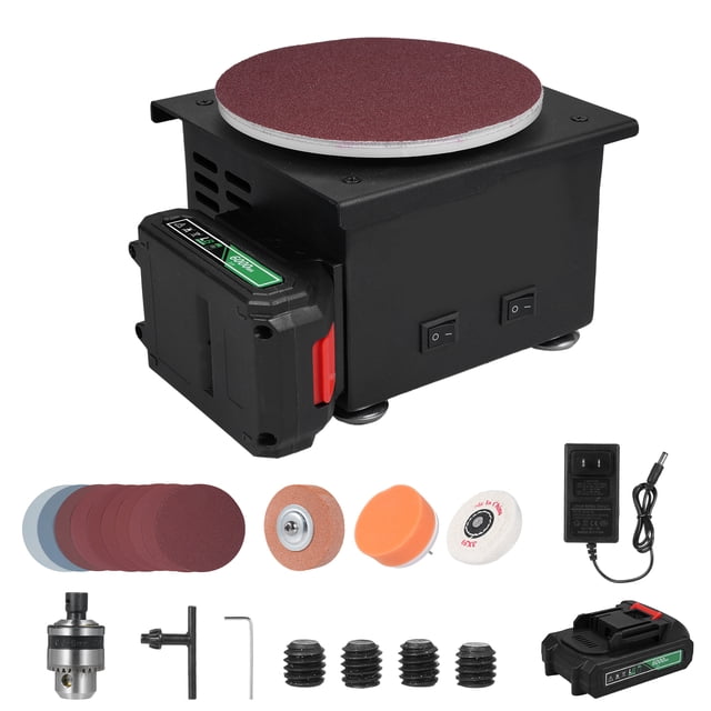 Lijadora de banco eléctrica con batería de litio 6000WA, máquina pulidora y pulidora, Mini lijadora de disco, arena de 6 pulgadas