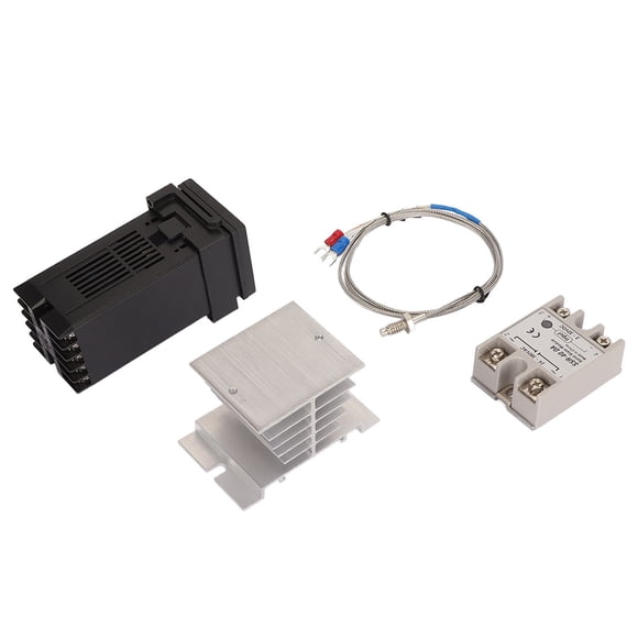Digital PID Thermostat Set Thermocouple Heat Sink Relay Temperature Controller Set with Bracket for Farm Chicken House