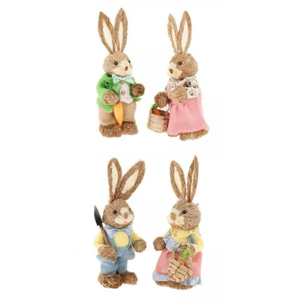4 Uds Conejo de Pascua 35cm Sunnimix Suministros de Animales para Escritorio