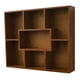 thumbnail image 4 of Estantería de pared de madera con diseño retro, organizador de exhibición de 7 compartimentos para oficina. Grande, 4 of 9