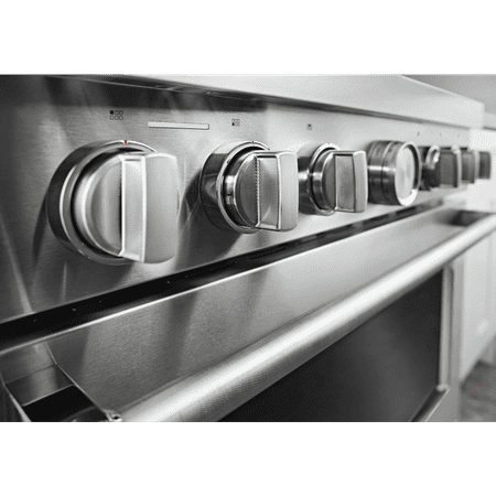 KitchenAid - Commercial-Style 5.1 Cu. Ft. Slide-In Gas True Convection Range with Self-Cleaning - Stainless steel