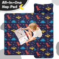 thumbnail image 4 of DarkBlue Dinosaurs Pattern Teens Toddler Nap Mat with Pillow, Sleeping Mat Bag for Preschool Daycare 59"x22", 4 of 6