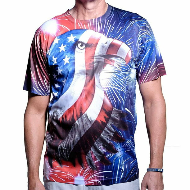 The Flag Shirt - USA American Flag Sublimation Mens T-Shirt - Walmart ...