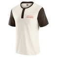 thumbnail image 2 of Men's Darius Rucker Collection by Fanatics Cream Cleveland Browns Henley Colorblock Slub Pocket T-Shirt, 2 of 6