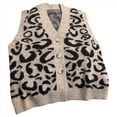 thumbnail image 3 of Chaleco de Punto con Botones de Leopardo para Mujer, Sin Mangas, con Estampado de Guepardo, para Oficina, Moderno y Elegante. Caqui M, 3 of 8