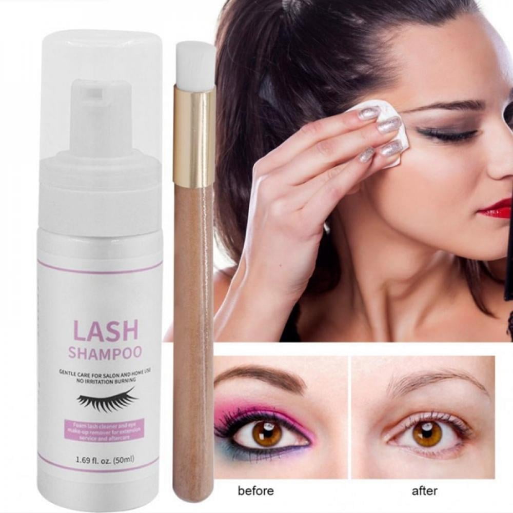 Eyelash Shampoo 50 ml + Brush - Eyelid Foaming Cleanser - Sensitive Paraben & Free - Eyelash Wash Lash Bath for Extensions - Salon Use Home Care - Walmart.com