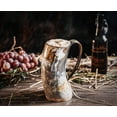 thumbnail image 6 of Norse Tradesman Limited Edition Viking Drinking Horn Mug - Hand Engraved with Norse Wolf and Viking Compass Artwork - Wolfsbane, High Polish, approx. 16 oz, 6 of 8