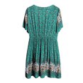 thumbnail image 4 of Mini Vestido Informal Mini vestido informal para mujer Estilo bohemio Traje de vacaciones con estampado floral de gran tamaño Kuymtek Verde M para Mujer, 4 of 8
