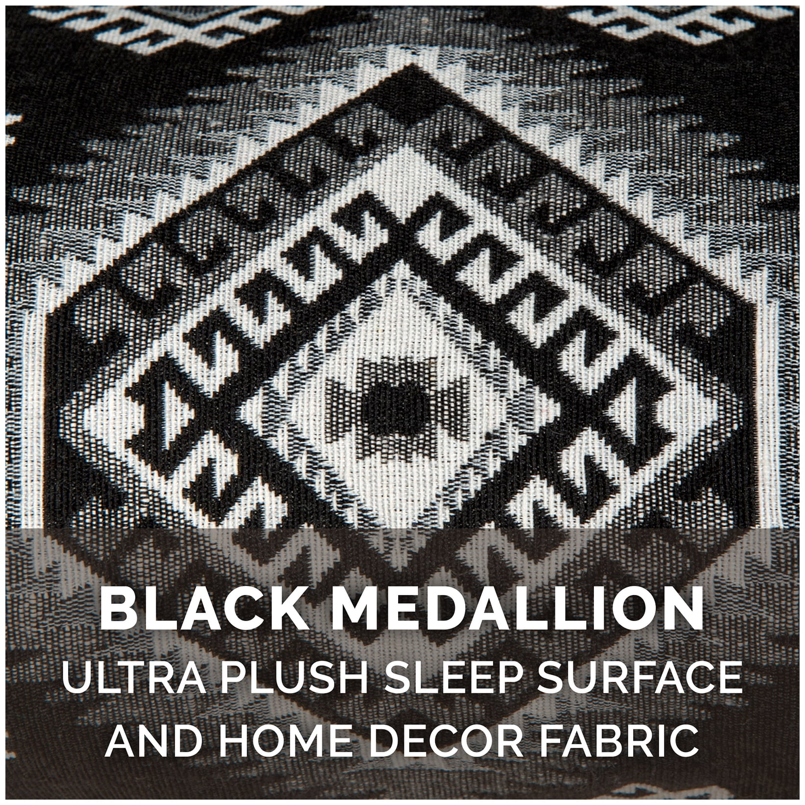 FurHaven Pet Products Southwest Kilim Orthopedic Deluxe Chaise Lounge Pet Bed for Dogs & Cats - Black Medallion, Large