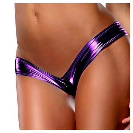 Landzoo Sleek Glossy Leather Look Women s Panties Comfortable Low Rise Briefs Smooth Fit Lingerie Breathable Flexible Cozy Women Underwear