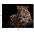 thumbnail image 2 of Black and White Leopard Wall Art Paintings Blue Eyed Leopard Prints on Canvas Wild Animals Pictures Poster Giclee Framed Artwork for Living Room Office, Modern Home Wall Decor, 12" x 16" x 1Panle, 2 of 6