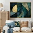 thumbnail image 2 of Designart "Swirls of Abstract Echoes II" Oversized Abstract Framed Wall Art - Transitional Green Abstract Collages Entryway Framed Wall Art Print, 2 of 7