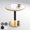Black White + Black+Silver + Gold + MDF+Metal, variant on FENGFAN 23.6 Inch Round Modern Light Luxury Bistro Coffee Accent Table Black Gold Silver UV Faux Marble MDF Tabletop Stainless Steel Edge Metal Legs Single Pack