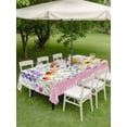 thumbnail image 5 of 60x120 Inch Outdoor Tablecloth with Umbrella Hole Zipper Rectangle Meadow Wildflowers Rectangular Tablecloths Outside Waterproof Farmhouse Floral Botanical Blossom Patio Table Cloth Cover for Picnic, 5 of 8