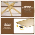 thumbnail image 6 of 31.5" Round Coffee Table with Tempered Glass Top &Metal Leg, Modern Center Table Cocktail Tea Table for Living Room,Gold, 6 of 8