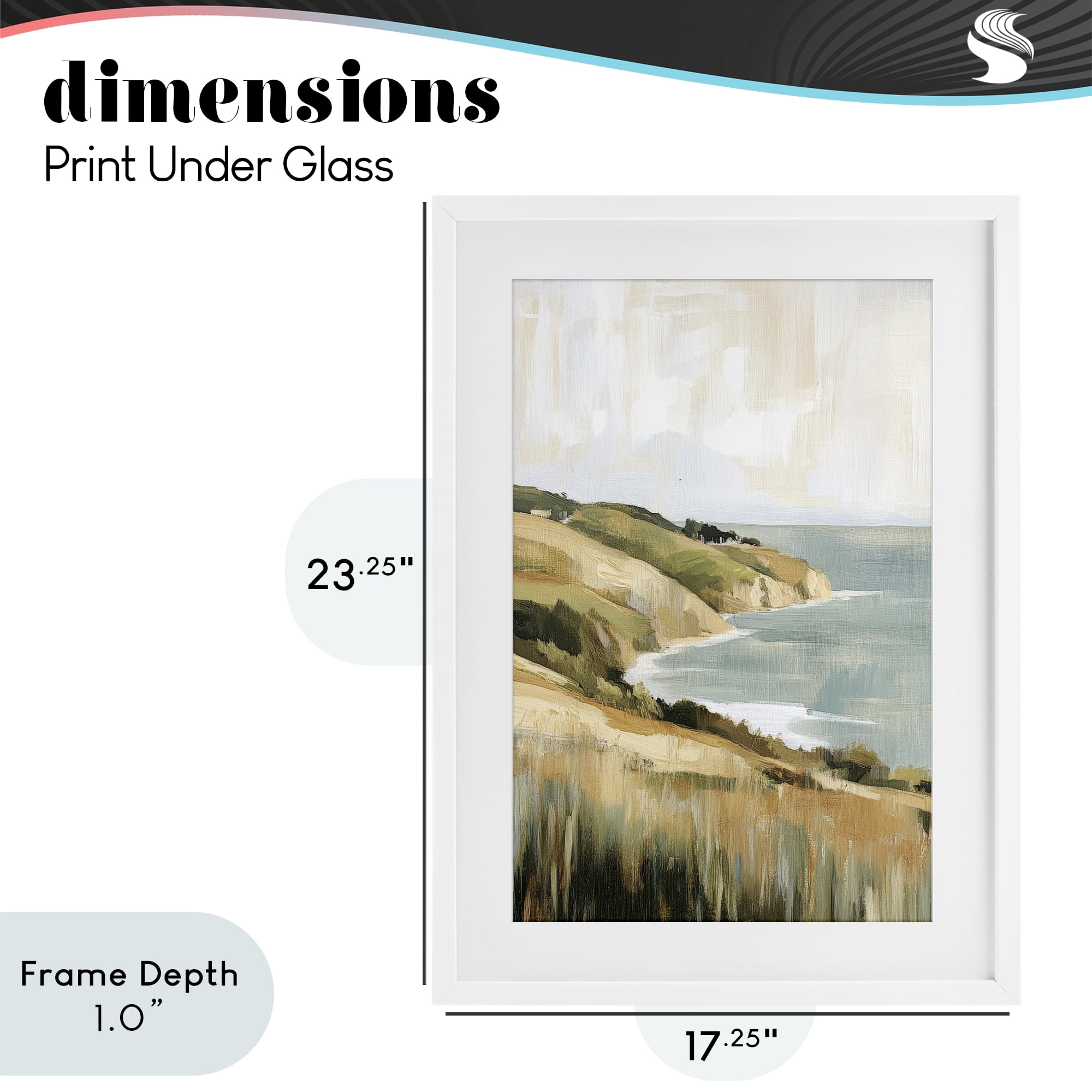 Stupell Industries Serene Cliff in Morning Light White Framed Print Under Glass, design by Petal Prints Design