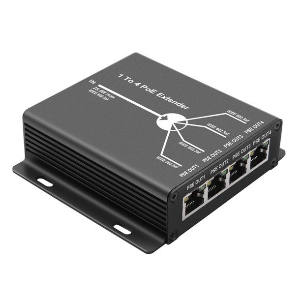 Extensor PoE IEEE802.3Af de 4 Puertos para CáMara IP Extiende la Distancia de TransmisióN de 120M con Puertos LAN de 10 / 100Mbps Extensor 4 POE
