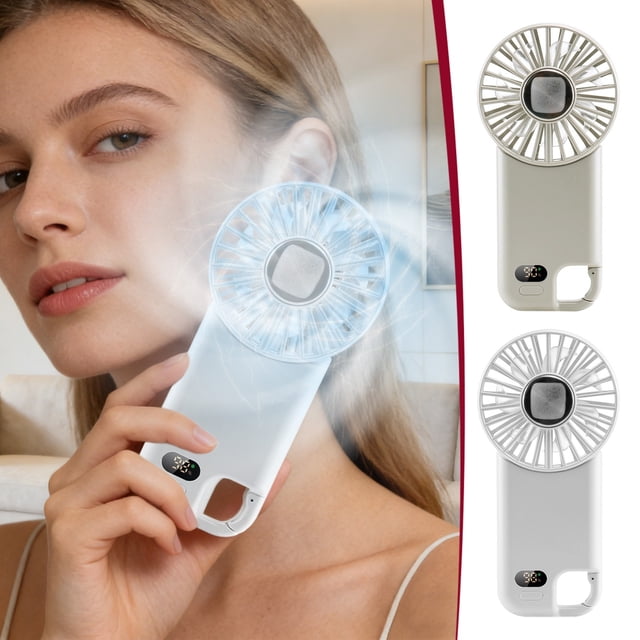 Sentmoon Handheld Fan Camping Fan Carabiner Ice Compress Handheld Fan90 SelfAdjustable USB Rechargeable Quiet Mini Fan with Ice Pack Portable ClipOn Fan for Hiking Camping