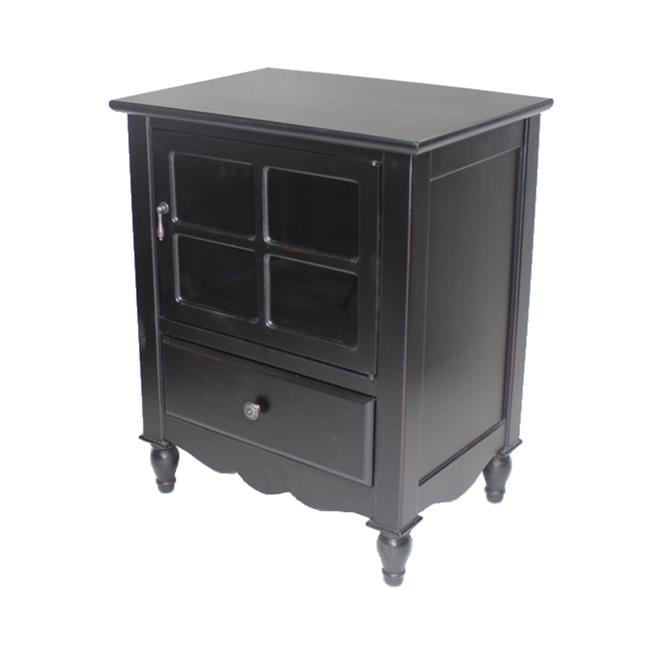 Vivian 1Door & 1Drawer Small Accent with Paned Glass Inserts
