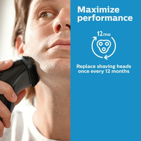 Philips Norelco Shaving Heads for Shaver Series 3000, 2000, 1000 and Click & Style, SH30/52 - Silver