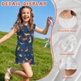thumbnail image 5 of ZIATUBLE4S Dinosaur Star Print Girls Summer Short Jumpsuits Flutter Sleeves One-Piece Romper Soft Comfort Kids Casual Playsuit with Pockets for 9-10 Y, 5 of 6