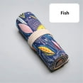 thumbnail image 6 of 36/48/72 Slots Colored Pencil Wrap Pencils Roll Holder Coloring Pencils Organizer Holder Colored Pen Paint Brush Storage Pouch Portable for Artist Student (Colorful Fish, 48 Slots)36 Slots, 6 of 6