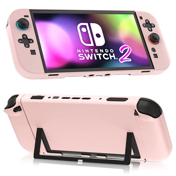 Dockable Case for Nintendo Switch 2 (2025), Protective Cover for Switch 2 and Joy Con Controller - Strong and Durable, Not Easy to Fall Off (Pink)