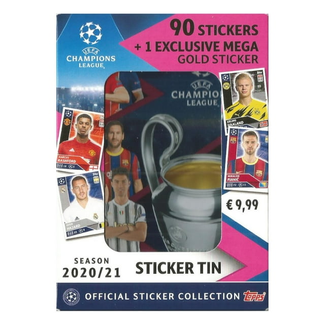 2020-21 Topps Champions League Stickers - Tin (90 Stickers + 1 Jumbo Sticker)
