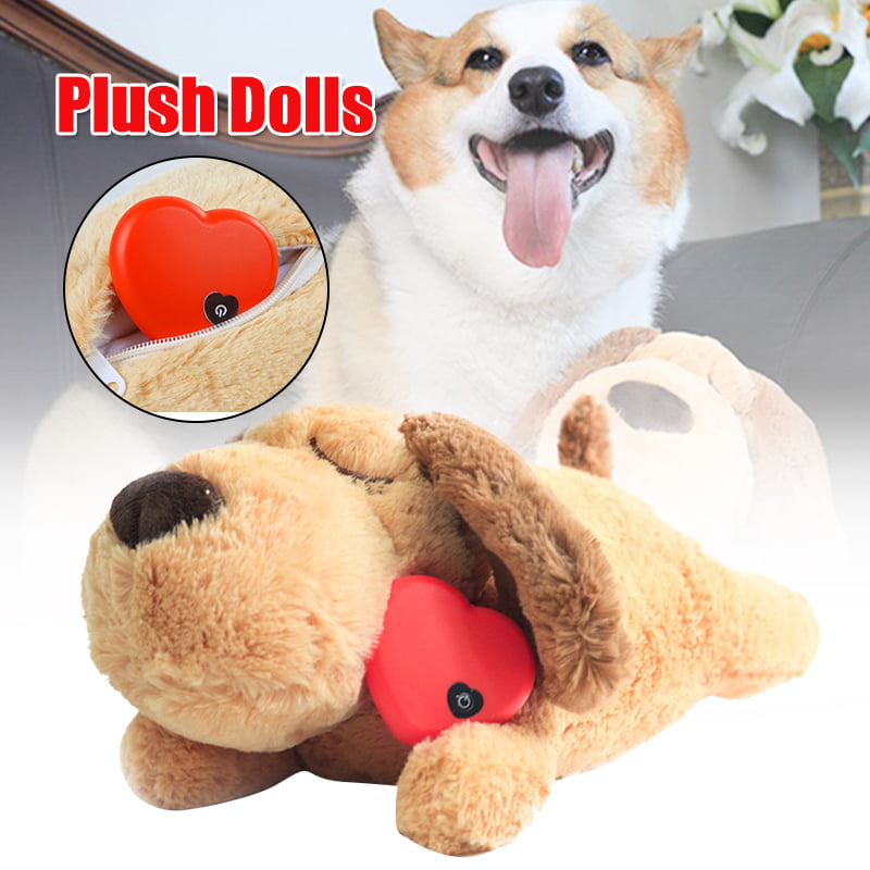 Accompany Elephant Plush Toy for Puppy Dogs Lepawit Dog Plush Heartbeat Puppy Toys Behavioral Training Aid Toy for Anxiety Relief Newborn Puppy Sleep Aid Separation Anxiety 