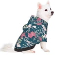 thumbnail image 2 of Goofa Lilies Flowers Pattern Small Dog Sweater Hoodies Pet Grey Hooded Soft Fleece Sweatshirts with Pocket Fall Winter Puppy Cat Sweaters Warm Clothes-X-Large, 2 of 8