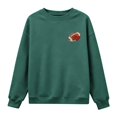 thumbnail image 5 of WCJM Women's Hoodless Sweatshirt Long Sleeve Football Fan Sweatshirt for Women Embroidered Crewneck Casual Top, 5 of 7