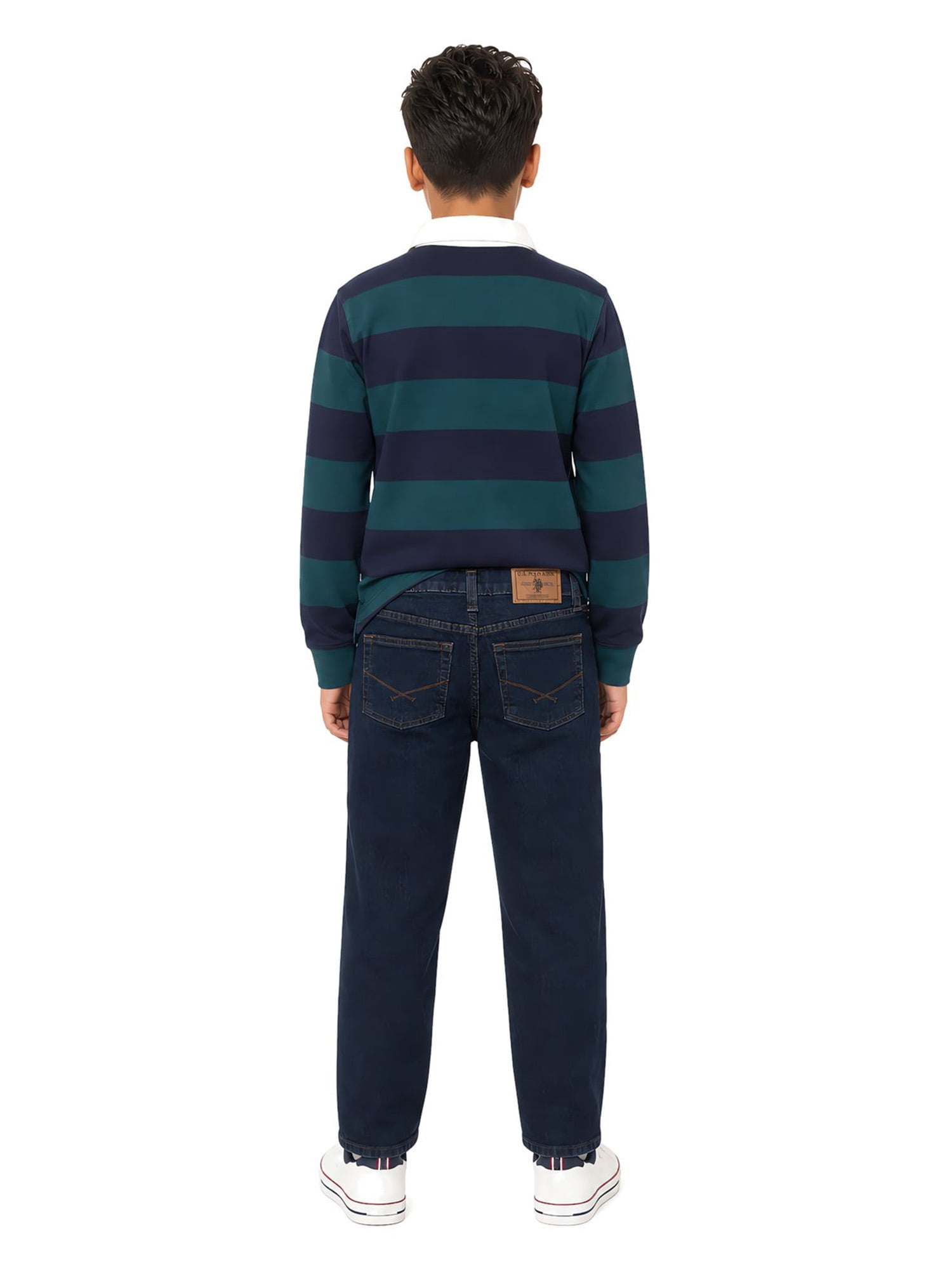 U.S. Polo Assn. Boys Long Sleeve Rugby Shirt, Sizes 4-18