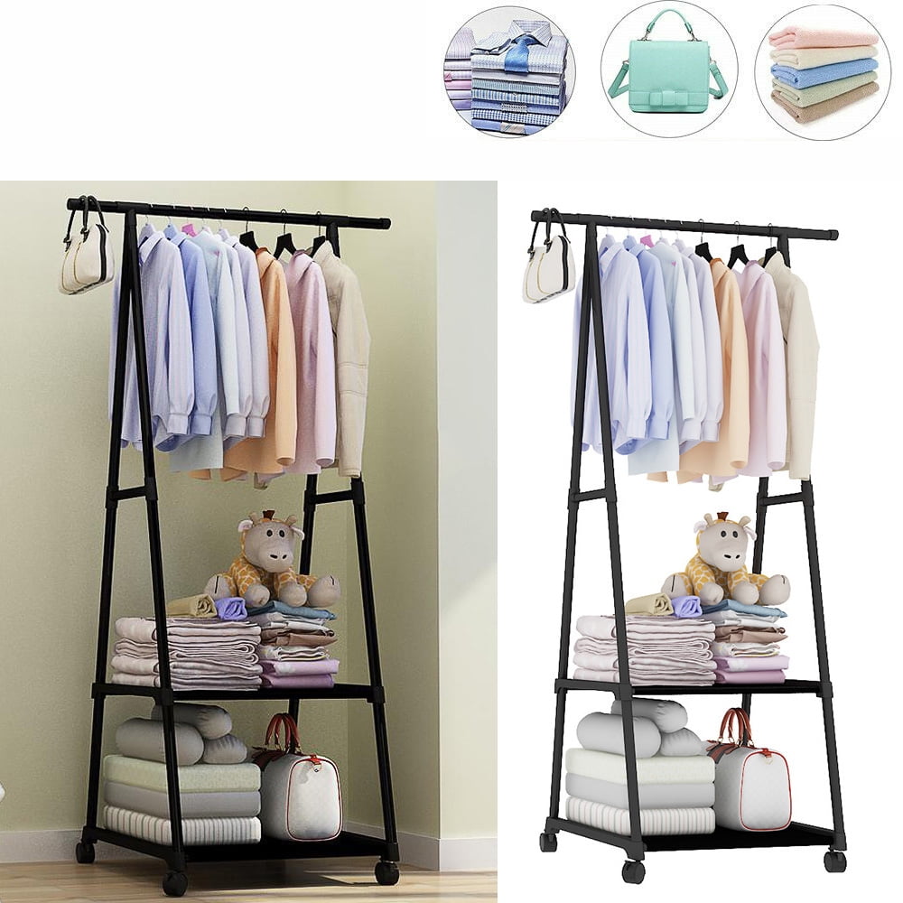 Removable Single Rail Garment Rack Laundry Drying Hanging Stand Clothes w 28 