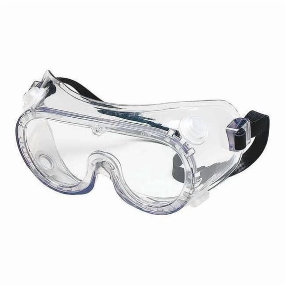 Safety Goggles, Clear Lens, Anti-Fog & Anti-Scratch, Indirect Vented, Rubber Strap, Dielectric