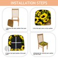 thumbnail image 4 of Sunflower Seat Covers for Dining Room Chairs Set Of 6,Stretch Printed Washable Chair Seat Cover with Elastic Ties and Button,Removable Waterproof Couch Cushion Covers, 4 of 6