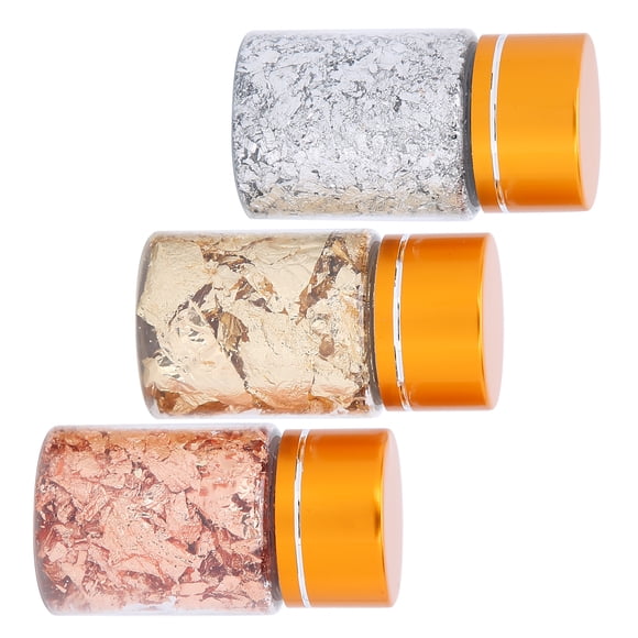 Copos De Hoja De Oro, Juego De Copos De Papel De Aluminio Metálico Flakea 3 Piezas De Hoja Metálica De Imitación Para Decoración De Hornear