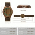 thumbnail image 3 of Wooden Watches for Men, Stylish Exotic Wrist Watch with Creative Dial Adjustable Stainless Steel Buckle, Leather Straps, Casual Watches for Man, 3 of 8