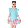 thumbnail image 3 of Cooltree Toddler Girls 2-Piece Skirt Set - Ruffled Blue Top & Tie - Dye Swirl Print Skort Outfits for Little Girls Size 5T, 3 of 7