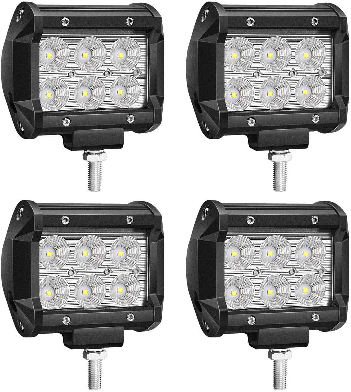 4X 3inch 18W CREE LED Work Light Spot Cube Pods Offroad Boat Ford Lamp US 
