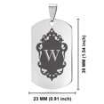 thumbnail image 2 of Stainless Steel Alphabet Letter W initial Dog Tag Pendant Necklace, 2 of 3