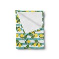thumbnail image 2 of Lemons Soft Flannel Fleece Throw Blanket, Lemon Blossoms Leaves Citrus on Tree on Striped Background, Cozy Plush for Indoor and Outdoor Use, 50" x 60", Seafoam Mustard, by Ambesonne, 2 of 5