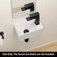 thumbnail image 2 of Bathroom Sink Vessel Sink Wall Mount, 12"X7" Small Sink Corner Porcelain Ceramic Rectangular Right Hand, White, BWS100R, 2 of 6