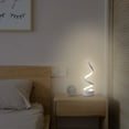 thumbnail image 5 of Modern Spiral LED Table Lamp for Bedrooms Living Rooms, Dimmable Desk Lamps, 3000K Warm White Light Nightstand Lamps, Silver Metallic Bedside Touch Lamp, Contemporary Curved Art Decoration Lamp, 5 of 9