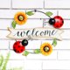 thumbnail image 4 of RKSTN the Wreath Retro Welcome Iron Wall Decoration Bee Sunflower Beetle Wreath Decor, 4 of 6
